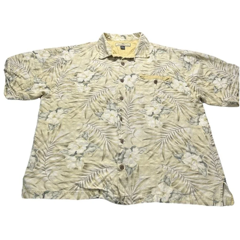 Men's Tommy Bahama 100% Silk Short Sleeve Camp Shirt - Size XL